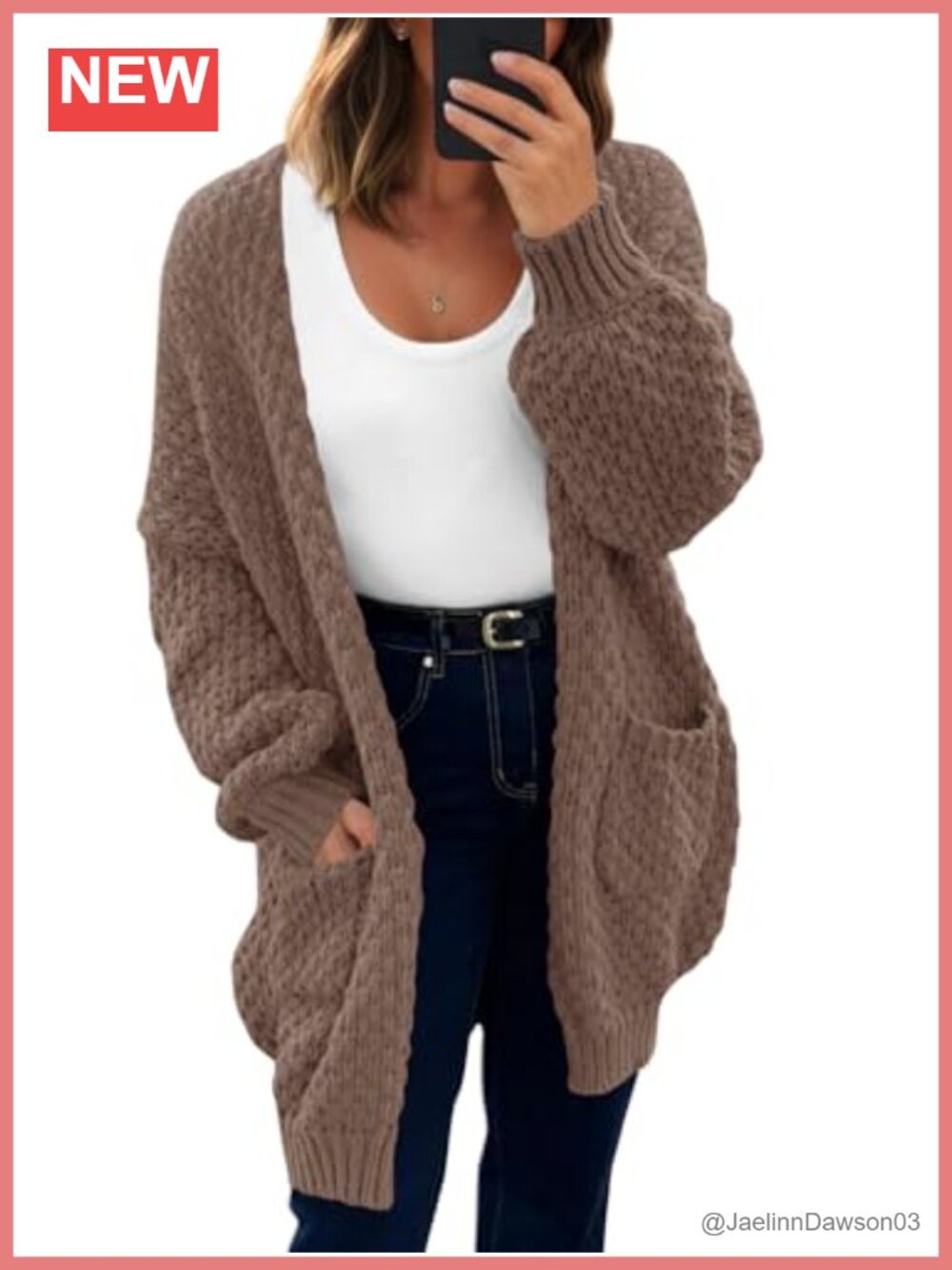 Womens Oversized Open Front Cardigan Sweater with Pockets